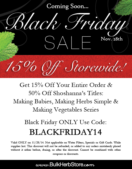 Save Storewide Today Only at My Favorite Online Herb Shop!